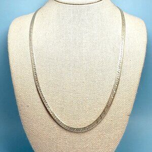 VTG Sterling Silver 925 Herringbone Chain 2.75mm Wide Necklace Size 18'' Length